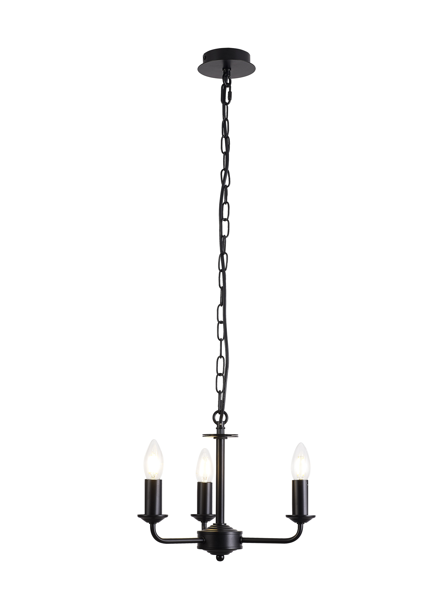 Banyan 45cm 3 Light Pendant Matt Black, White DK1007  Deco Banyan MB WH